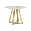 Стол стеклянный Норфолк 100 золото | Интернет магазин мебели и декора LifeDekor
