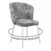 Стул DikLine 348 поворотный M13 светло-серый, ножки белые | Интернет магазин мебели и декора LifeDekor