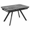 Стол Arthur раскладной 120-184x80x75см, керамогранит серый мрамор Greys Grey, чёрный | Интернет магазин мебели и декора LifeDekor