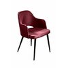 Стул William с подлокотниками, бархат винно-красный 16/ черный конус | Интернет магазин мебели и декора LifeDekor