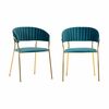 Комплект из 2-х стульев Turin бирюзовый с золотыми ножками | Интернет магазин мебели и декора LifeDekor