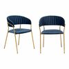 Комплект из 2-х стульев Turin синий, золотые ножки | Интернет магазин мебели и декора LifeDekor