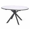Стол овальный керамический Avilon 130-175*90*76 белый мрамор/черный | Интернет магазин мебели и декора LifeDekor