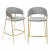 Комплект из 2-х стульев полубарных Turin серый с золотыми ножками | Интернет магазин мебели и декора LifeDekor