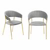 Комплект из 2-х стульев Turin серый, золотые ножки | Интернет магазин мебели и декора LifeDekor