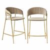 Комплект из 2-х стульев полубарных Turin латте с золотыми ножками | Интернет магазин мебели и декора LifeDekor