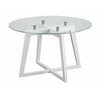 Стол журнальный Рилле 445 белый/стекло прозрачное (круг) | Интернет магазин мебели и декора LifeDekor