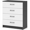 Комод «Чикаго» 4ящ Антрацит/Белый | Интернет магазин мебели и декора LifeDekor