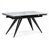 Стол стеклянный Дарвин 140(200)х80 белый мрамор / черный | Интернет магазин мебели и декора LifeDekor