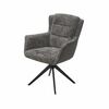 Стул с подлокотниками Gary ткань комби серый, поворотно-возвратный механизм 360 градусов | Интернет магазин мебели и декора LifeDekor