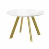 Cтол с керамическим покрытием RONDY-116 (beldia bianco gloss premium cer/золото) D116 | Интернет магазин мебели и декора LifeDekor
