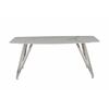 Стол обеденный Соар-2 F-1690,160х90х76 см, бело-серая керамика/хром серебро | Интернет магазин мебели и декора LifeDekor