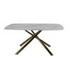 Стол обеденный Неаполь Голд TW1162-T-1,160x90x76 см, серо-золотая керамика/золото | Интернет магазин мебели и декора LifeDekor