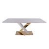 Стол обеденный Интерно Гранд MC3042-200WH, 200х100х75 см, белый мрамор/золото | Интернет магазин мебели и декора LifeDekor