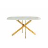Стол обеденный Элис Рэк BS1803-140WT,140х80х76 см, белый/золото | Интернет магазин мебели и декора LifeDekor