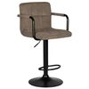 Стул барный DOBRIN KRUGER ARM BLACK, какао вельвет (LAR-E2041-05), Вариант: какао вельвет (LAR-E2041-05) | Интернет магазин мебели и декора LifeDekor