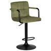 Стул барный DOBRIN KRUGER ARM BLACK, зеленый вельвет (LAR-E2041-7), Вариант: зеленый вельвет (LAR-E2041-7) | Интернет магазин мебели и декора LifeDekor