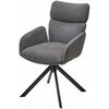 Стул TRIS 360 град. поворот с возвратом, Davis Nowo 92 серый, букле /Point 90 серый/ Черный, ®DISAUR | Интернет магазин мебели и декора LifeDekor