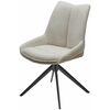 Стул OSKAR 360 град. поворот. KN01-05 Бежевый/ BZ1046-11 Бежевый/ Черный каркас, ®DISAUR | Интернет магазин мебели и декора LifeDekor