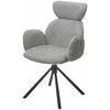 Стул VARDY 360 град.поворот. Brego-07 Серый, ткань/ 7525-180 Серый, велюр/Черный, ®DISAUR | Интернет магазин мебели и декора LifeDekor