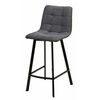 Полубарный стул CHILLI-QB SQUARE серый #27, велюр/ черный каркас (H=66cm) М-City | Интернет магазин мебели и декора LifeDekor