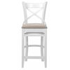 Стул барный "Hugo" (Белая эмаль/бежевый М02) | Интернет магазин мебели и декора LifeDekor