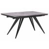 Стол стеклянный Дарвин 140(200)х80 серый мрамор / черный | Интернет магазин мебели и декора LifeDekor