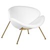 Кресло дизайнерское DOBRIN EMILY, белый винил YP17, золотое основание, Вариант: белый винил YP17, золотое основание | Интернет магазин мебели и декора LifeDekor