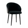 Стул Пасаденика велюр черный, спинка гусиная лапка | Интернет магазин мебели и декора LifeDekor