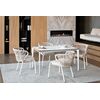 "Малага" обеденная группа на 4 персоны со стульями "Милан", каркас белый, роуп бежевый | Интернет магазин мебели и декора LifeDekor