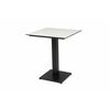 "Каффе" интерьерный стол из HPL квадратный 75х75см, цвет молочный, подстолье черное чугун | Интернет магазин мебели и декора LifeDekor