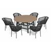 "Рио" обеденная группа на 6 персон, стол HPL "дуб", цвет темно-серый | Интернет магазин мебели и декора LifeDekor