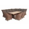 "Бергамо" обеденная группа угловая из искусственного ротанга, цвет коричневый | Интернет магазин мебели и декора LifeDekor