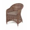 "Равенна" плетеное кресло из искусственного ротанга, цвет коричневый с серой подушкой | Интернет магазин мебели и декора LifeDekor
