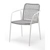 "Тунис" стул плетенный из роупа, каркас алюминий белый, роуп светло-серый | Интернет магазин мебели и декора LifeDekor