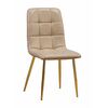 Стул LUCAS экокожа латте, каркас круглый золото | Интернет магазин мебели и декора LifeDekor