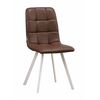 Стул LUCAS экокожа коричневый, каркас квадрат белый | Интернет магазин мебели и декора LifeDekor