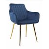 Стул CATALINA велюр синий, каркас золото | Интернет магазин мебели и декора LifeDekor