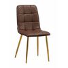 Стул LUCAS экокожа коричневый, каркас круглый золото | Интернет магазин мебели и декора LifeDekor