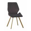 Стул OSTIN 360 велюр графит, каркас квадрат шампань | Интернет магазин мебели и декора LifeDekor