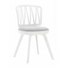 Стул пластиковый VIOLA белый с серой подушкой | Интернет магазин мебели и декора LifeDekor