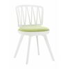 Стул пластиковый VIOLA белый с зеленой подушкой | Интернет магазин мебели и декора LifeDekor