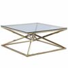 Столик журнальный SABINE прозрачное стекло 90*90*45, каркас золото | Интернет магазин мебели и декора LifeDekor