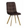 Стул LUCAS велюр шоколад, каркас квадрат золото | Интернет магазин мебели и декора LifeDekor