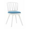Стул пластиковый VIOLA белый с синей подушкой | Интернет магазин мебели и декора LifeDekor
