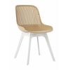 Стул пластиковый GRACE бежевый / ноги белые | Интернет магазин мебели и декора LifeDekor
