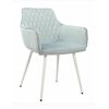 Стул CATALINA велюр пыльно-голубой, каркас белый | Интернет магазин мебели и декора LifeDekor