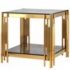 Столик журнальный CONTI тонированное стекло 55*55*55, каркас золото | Интернет магазин мебели и декора LifeDekor