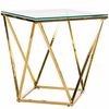 Столик журнальный CELESTE прозрачное стекло 50*50*55, каркас золото | Интернет магазин мебели и декора LifeDekor