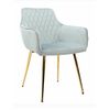 Стул CATALINA велюр пыльно-голубой, каркас золото | Интернет магазин мебели и декора LifeDekor